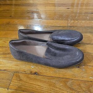 Fitflop Lena Metallic Bronze Leather Loafers Size 9 EU 41